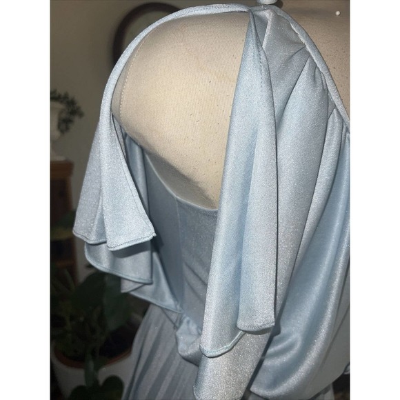 Vintage 60s 70s Pleated Prairie Maxi Prom Disco Maxi Hippie Grecian dress S - Picture 7 of 8